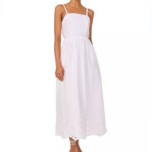 Women's Embroidered Tie-Back Midi Dress